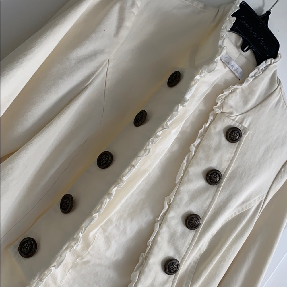 Cream utility jacket with Victorian flair - Picture 2 of 5